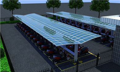 至尊卡爾電瓶車充電棚解決方案，打造小區(qū)單位新地標